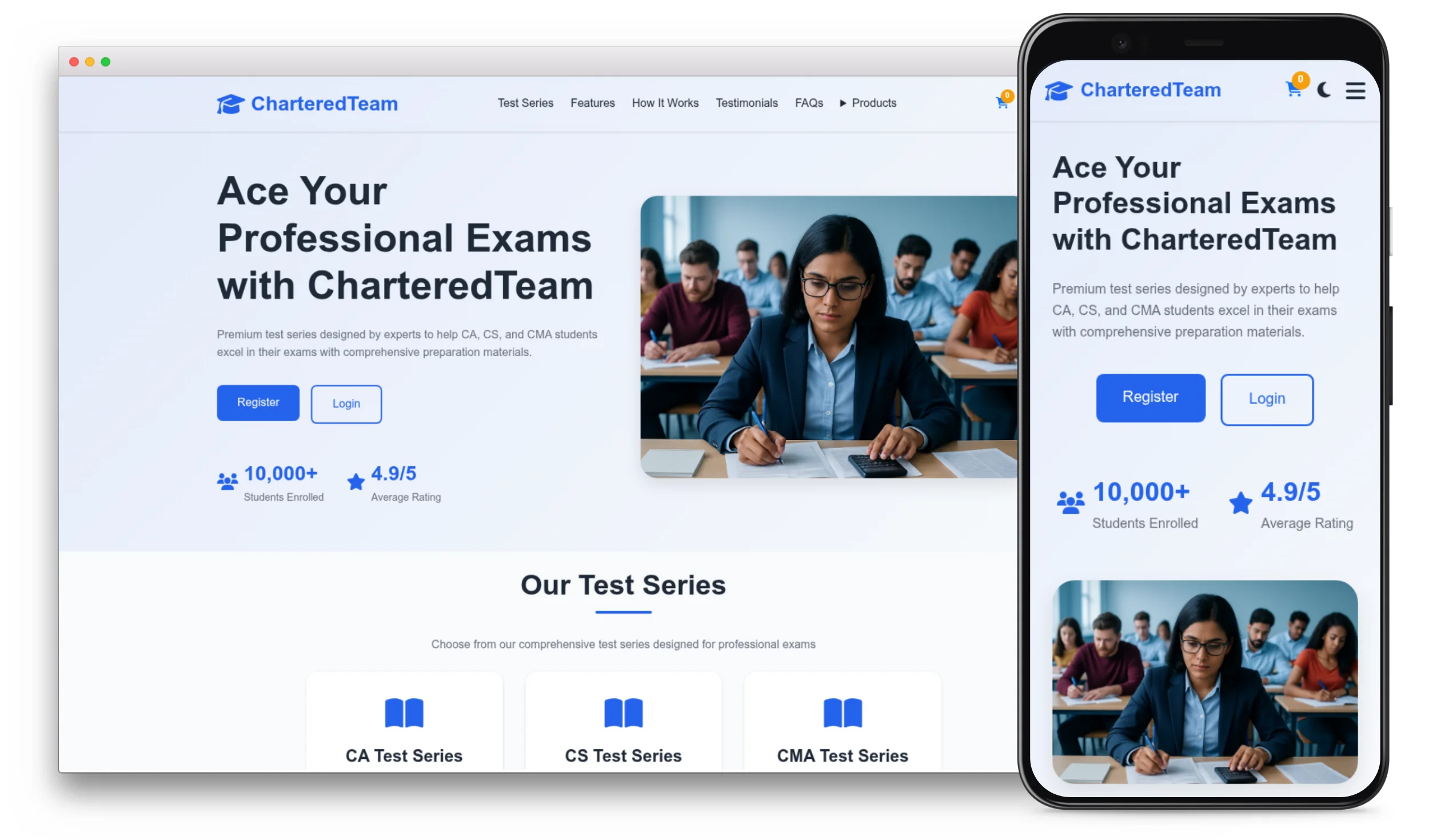 Chartered Team — Professional services website built with PHP and CodeIgniter by The Tech G